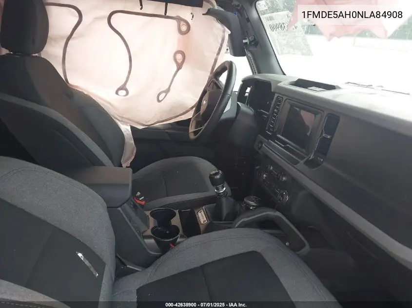 2022 Ford Bronco Big Bend VIN: 1FMDE5AH0NLA84908 Lot: 42638900