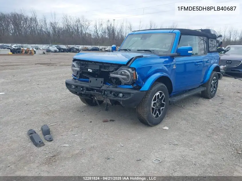 2023 Ford Bronco VIN: 1FMDE5DH8PLB40687 Lot: 12281824