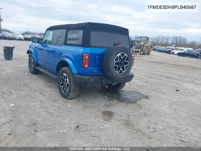 2023 Ford Bronco VIN: 1FMDE5DH8PLB40687 Lot: 12281824