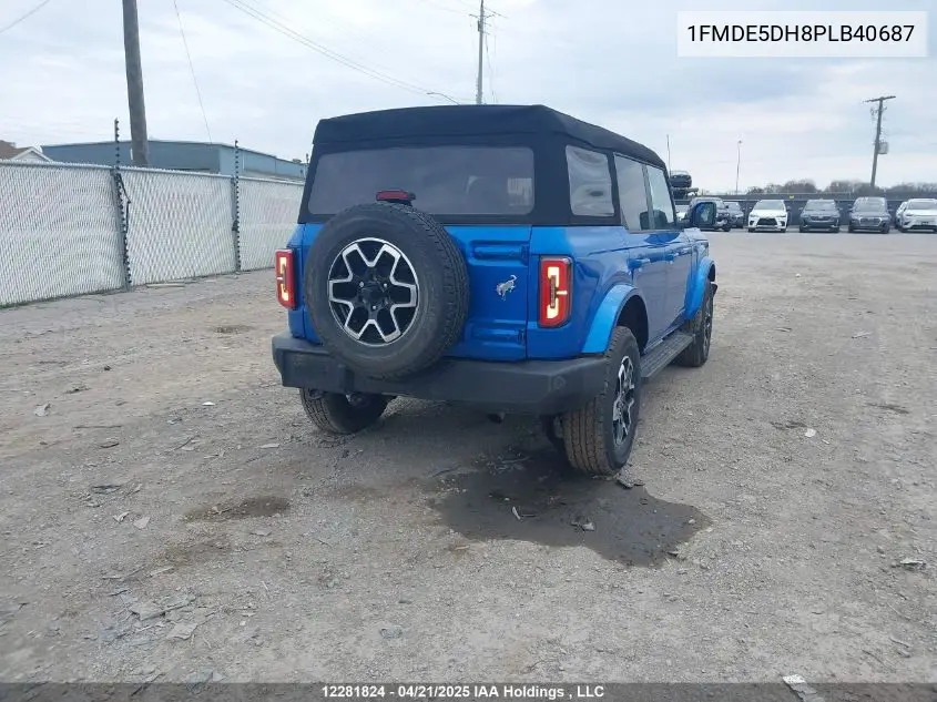 2023 Ford Bronco VIN: 1FMDE5DH8PLB40687 Lot: 12281824