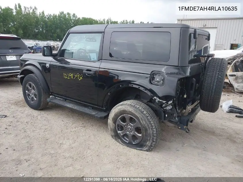 2024 Ford Bronco VIN: 1FMDE7AH4RLA10635 Lot: 12291398