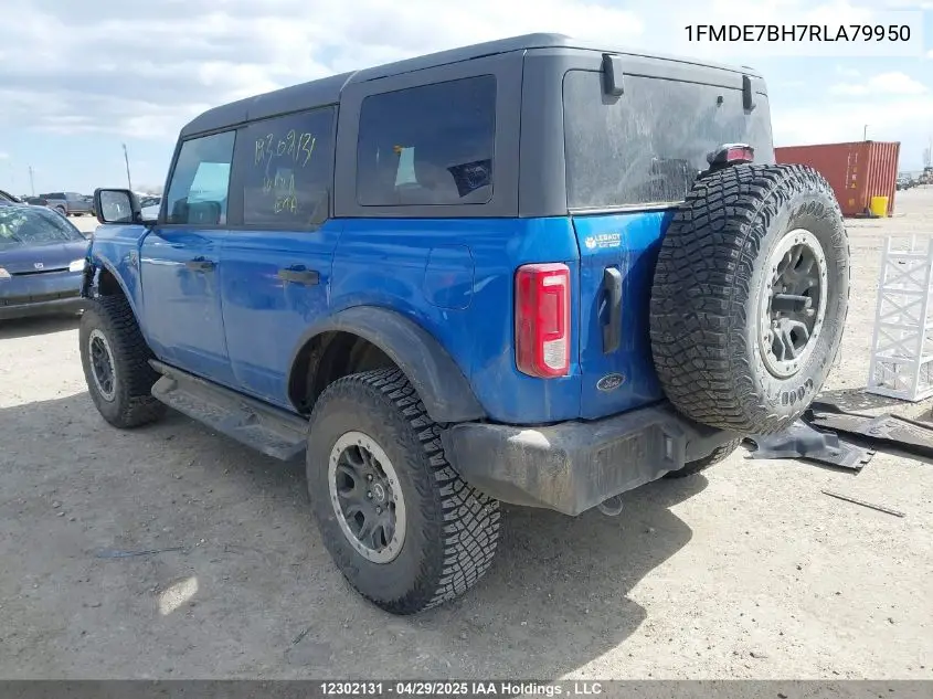 2024 Ford Bronco Big Bend VIN: 1FMDE7BH7RLA79950 Lot: 12302131X