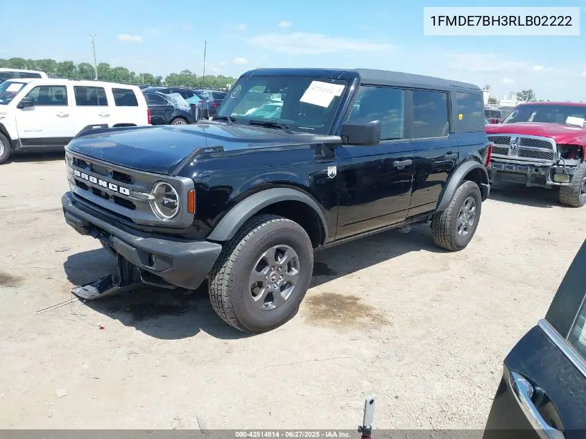 2024 Ford Bronco Big Bend VIN: 1FMDE7BH3RLB02222 Lot: 42514814