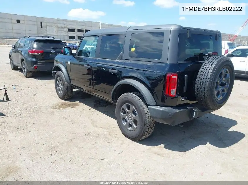 2024 Ford Bronco Big Bend VIN: 1FMDE7BH3RLB02222 Lot: 42514814