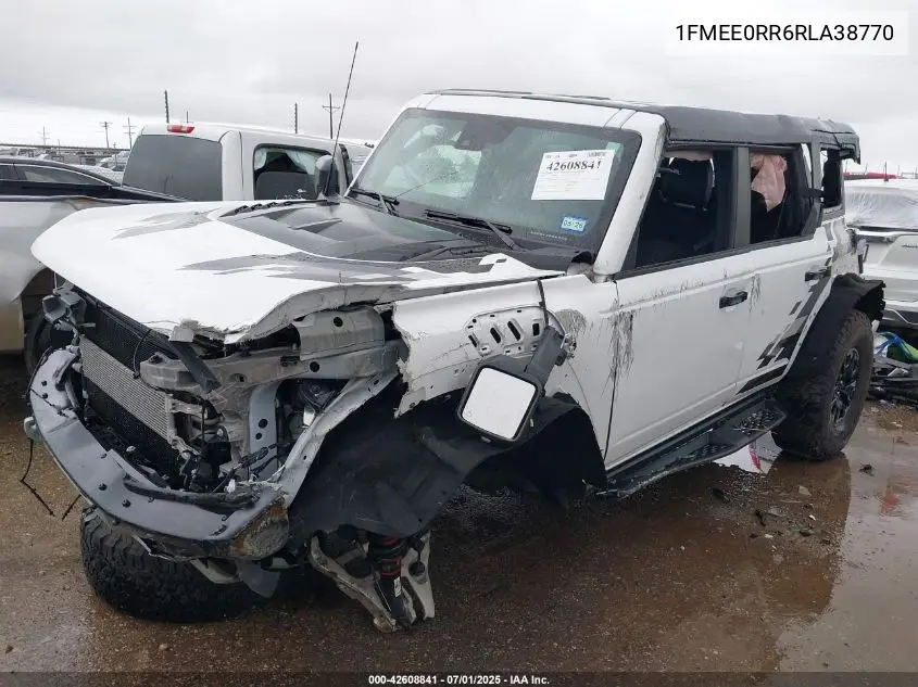 2024 Ford Bronco Raptor VIN: 1FMEE0RR6RLA38770 Lot: 42608841