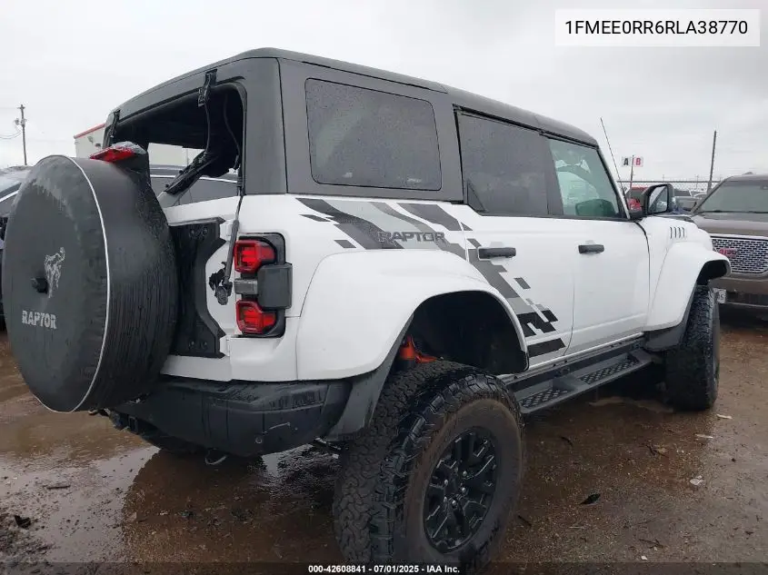 2024 Ford Bronco Raptor VIN: 1FMEE0RR6RLA38770 Lot: 42608841