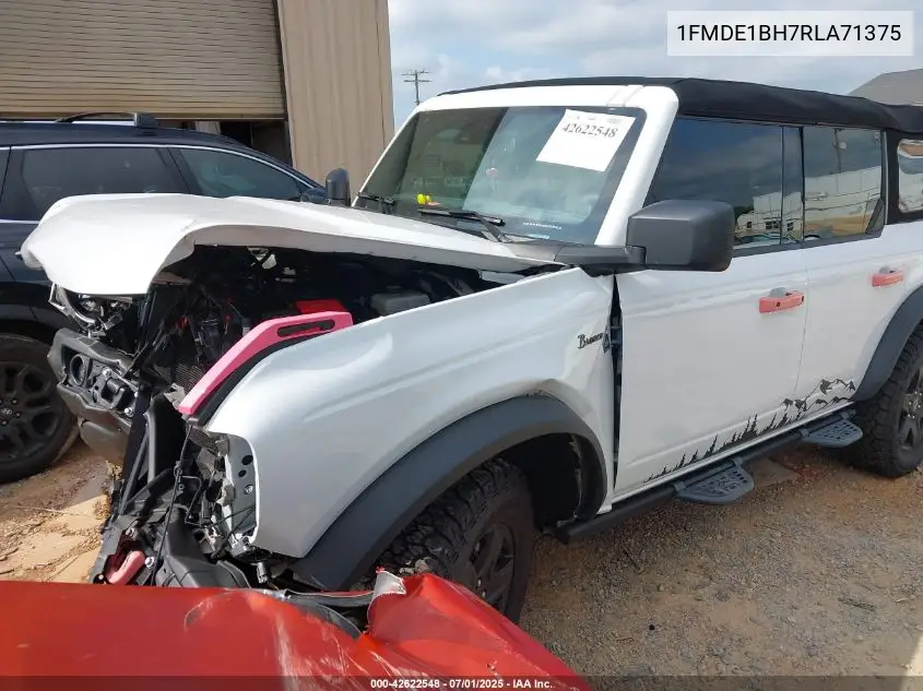 2024 Ford Bronco Black Diamond VIN: 1FMDE1BH7RLA71375 Lot: 42622548