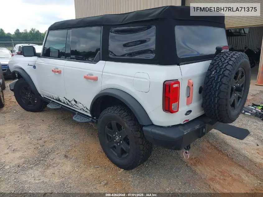 2024 Ford Bronco Black Diamond VIN: 1FMDE1BH7RLA71375 Lot: 42622548