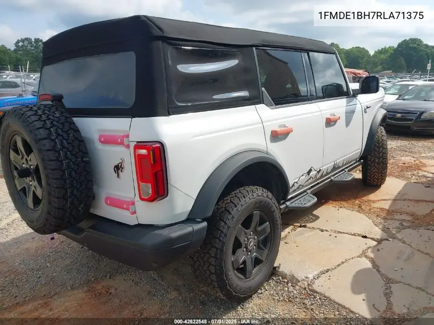 2024 Ford Bronco Black Diamond VIN: 1FMDE1BH7RLA71375 Lot: 42622548