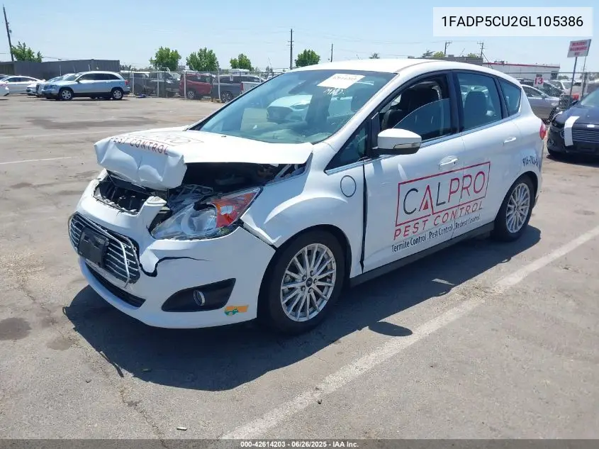 2016 Ford C-Max Energi Sel VIN: 1FADP5CU2GL105386 Lot: 42614203