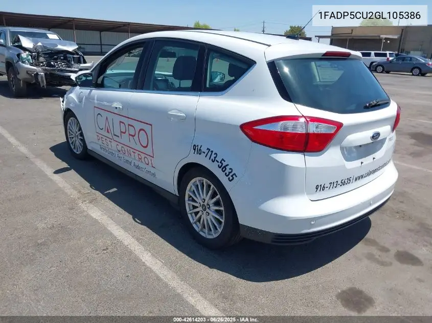 2016 Ford C-Max Energi Sel VIN: 1FADP5CU2GL105386 Lot: 42614203