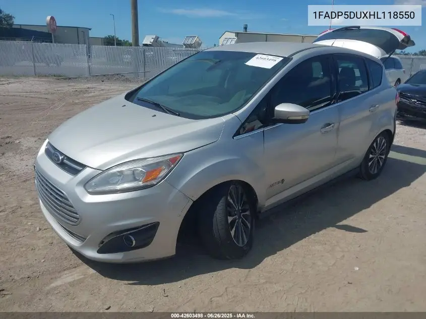 2017 Ford C-Max Hybrid Titanium VIN: 1FADP5DUXHL118550 Lot: 42603498