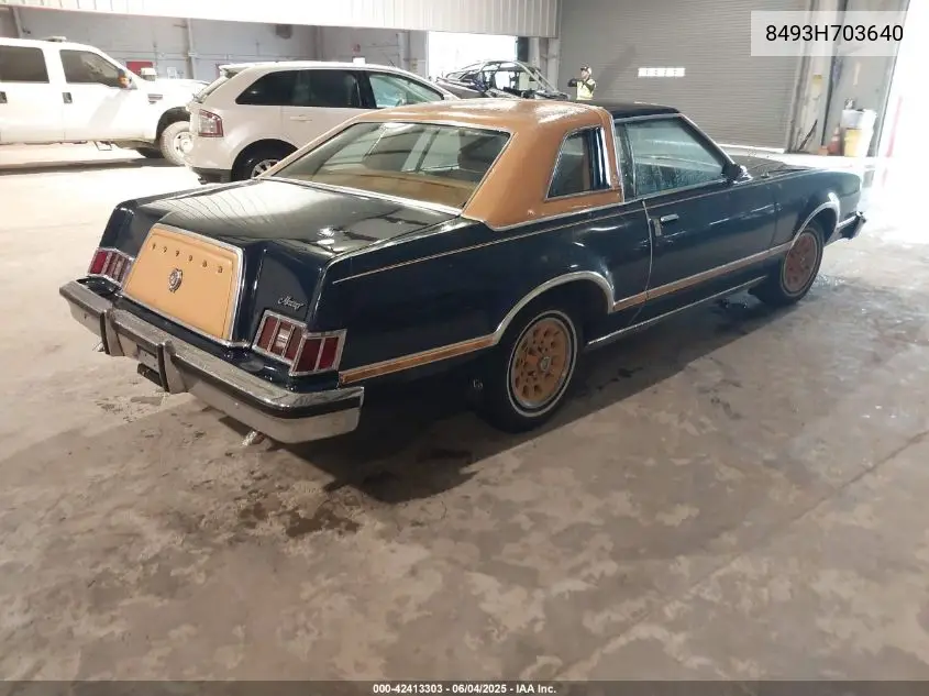 1978 Ford Cougar VIN: 8493H703640 Lot: 42413303
