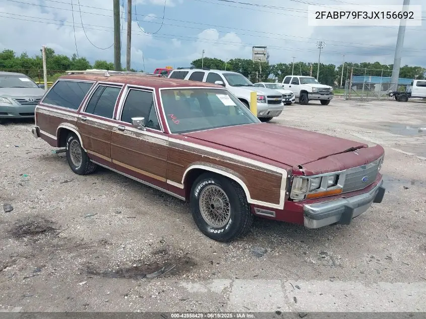 1988 Ford Crown Victoria Country Squire Lx VIN: 2FABP79F3JX156692 Lot: 42558429