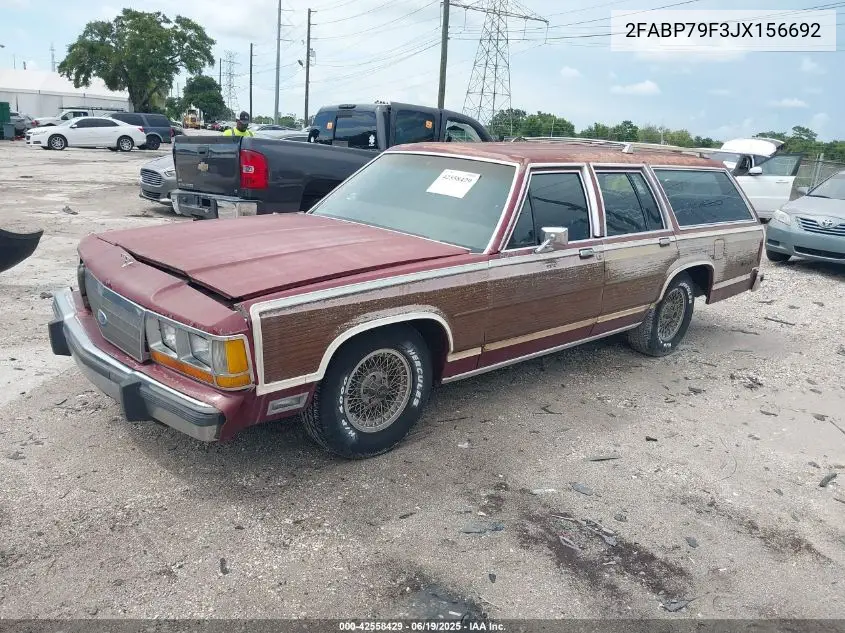 1988 Ford Crown Victoria Country Squire Lx VIN: 2FABP79F3JX156692 Lot: 42558429