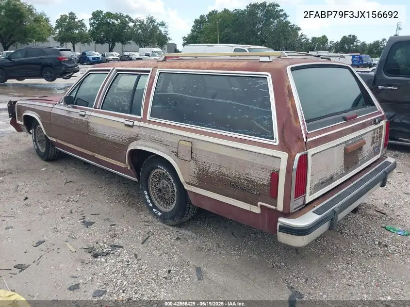 1988 Ford Crown Victoria Country Squire Lx VIN: 2FABP79F3JX156692 Lot: 42558429
