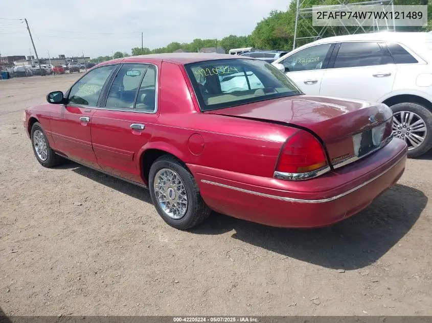 1998 Ford Crown Victoria Lx VIN: 2FAFP74W7WX121489 Lot: 42205224