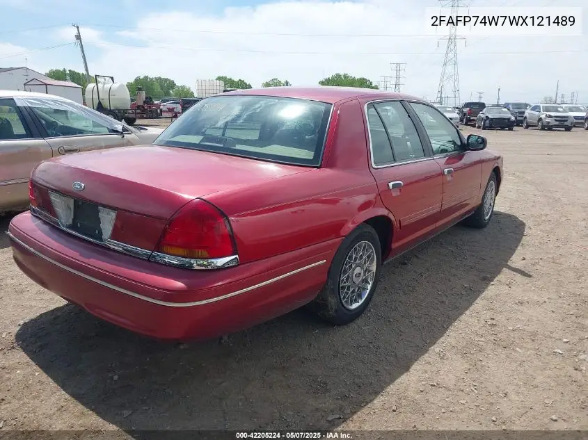 1998 Ford Crown Victoria Lx VIN: 2FAFP74W7WX121489 Lot: 42205224