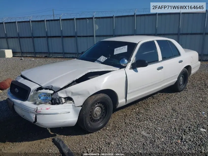 1998 Ford Crown Victoria Police Interceptor VIN: 2FAFP71W6WX164645 Lot: 42564476