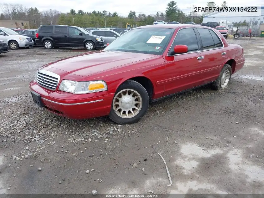 1999 Ford Crown Victoria Lx VIN: 2FAFP74W9XX154222 Lot: 41975081