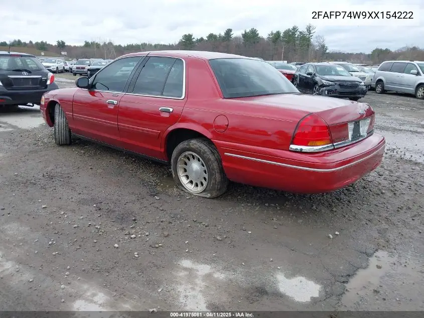 1999 Ford Crown Victoria Lx VIN: 2FAFP74W9XX154222 Lot: 41975081