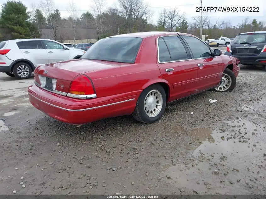 1999 Ford Crown Victoria Lx VIN: 2FAFP74W9XX154222 Lot: 41975081