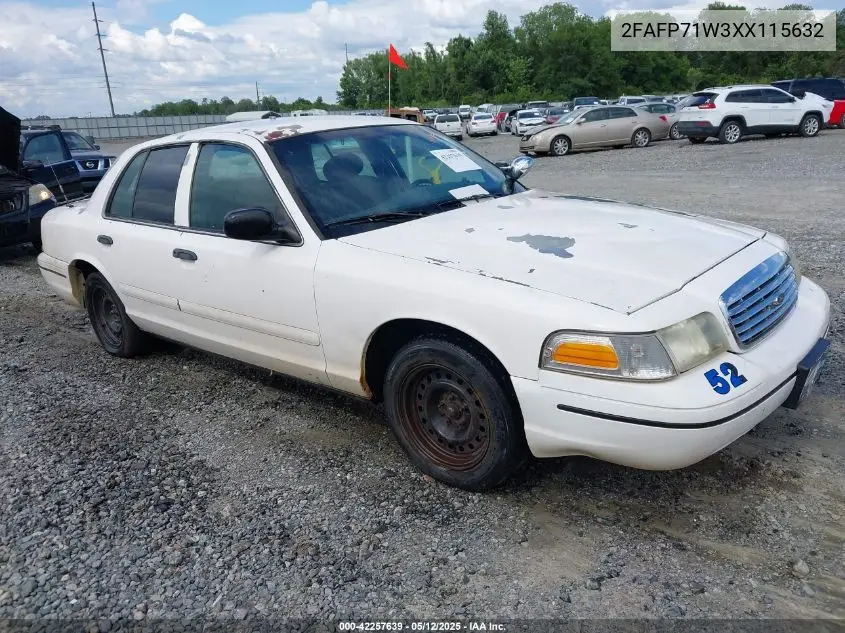 1999 Ford Crown Victoria Police Interceptor VIN: 2FAFP71W3XX115632 Lot: 42257639