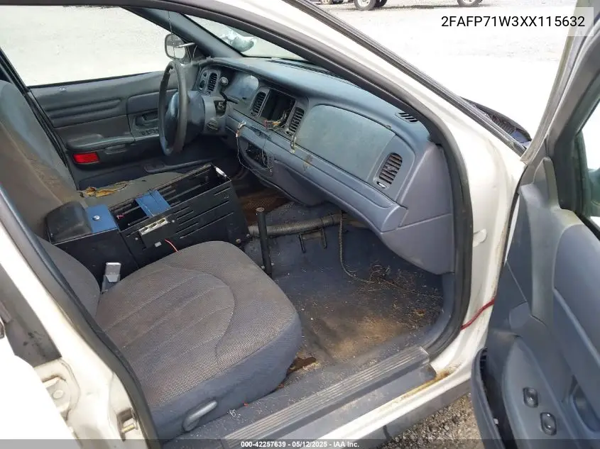 1999 Ford Crown Victoria Police Interceptor VIN: 2FAFP71W3XX115632 Lot: 42257639