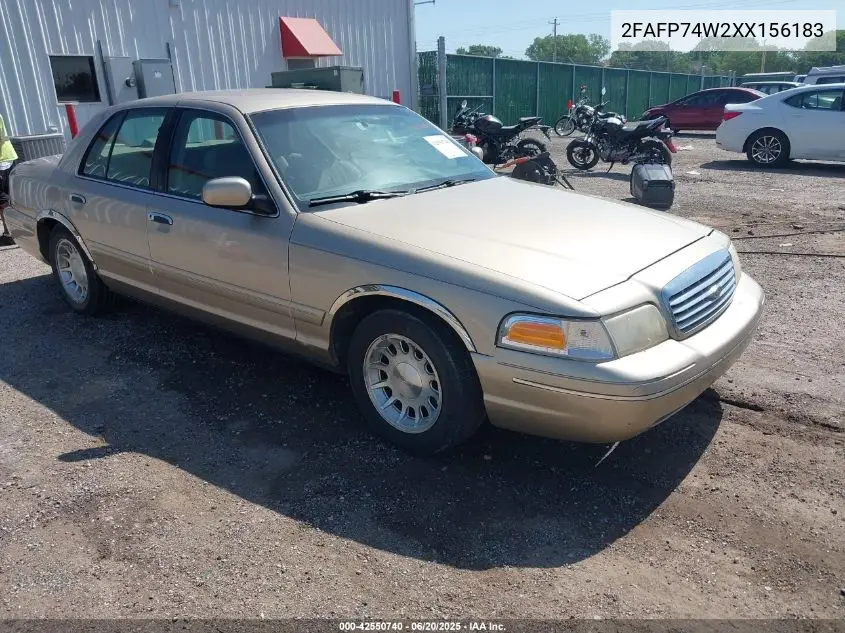 1999 Ford Crown Victoria Lx VIN: 2FAFP74W2XX156183 Lot: 42550740