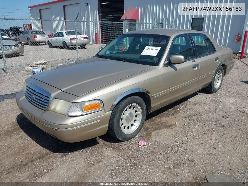 1999 Ford Crown Victoria Lx VIN: 2FAFP74W2XX156183 Lot: 42550740