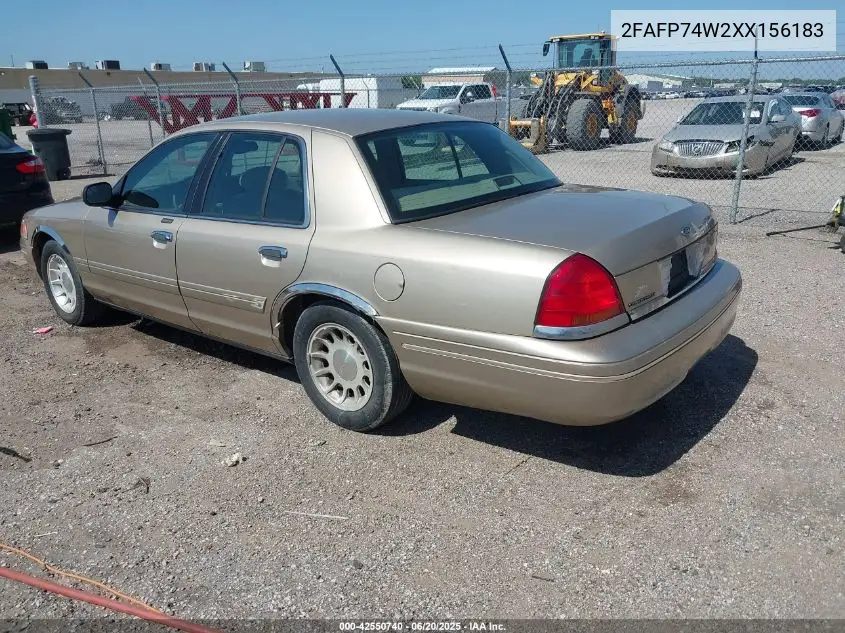 1999 Ford Crown Victoria Lx VIN: 2FAFP74W2XX156183 Lot: 42550740