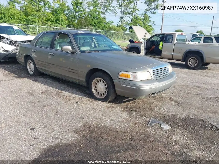 1999 Ford Crown Victoria Lx VIN: 2FAFP74W7XX160987 Lot: 42585784