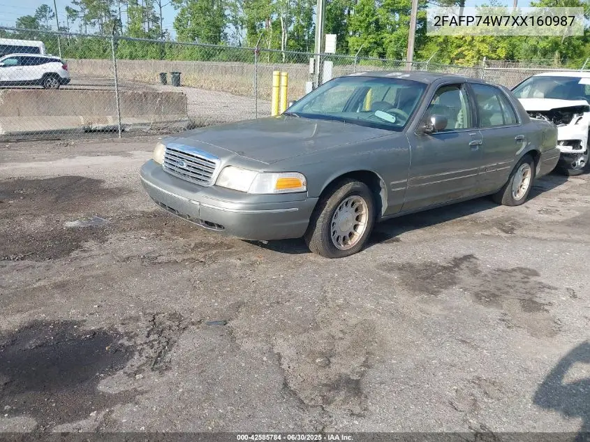 1999 Ford Crown Victoria Lx VIN: 2FAFP74W7XX160987 Lot: 42585784