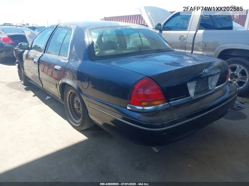 1999 Ford Crown Victoria Lx VIN: 2FAFP74W1XX202585 Lot: 42608905