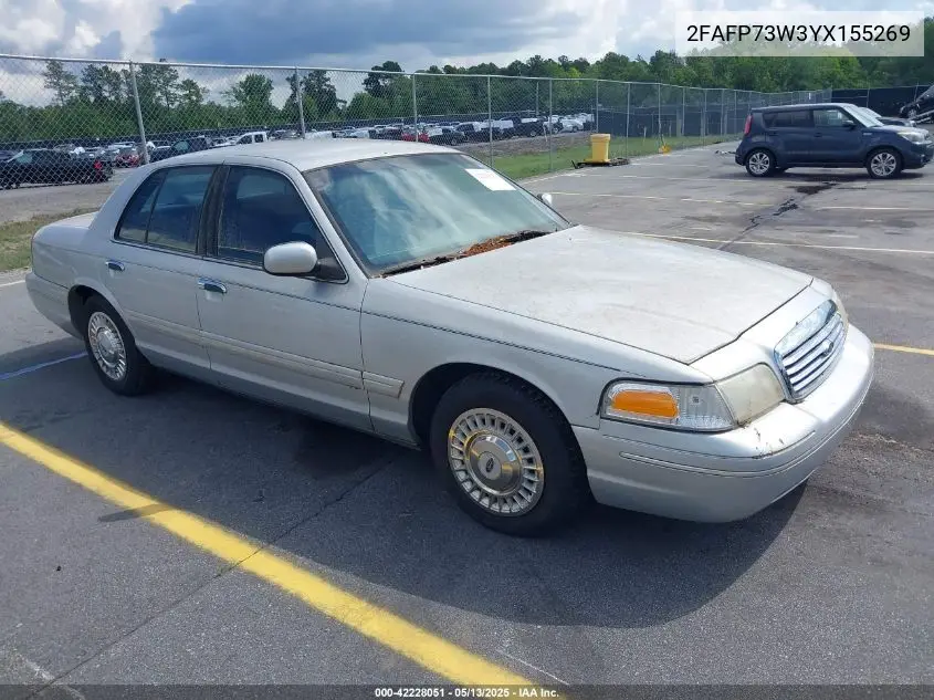 2000 Ford Crown Victoria VIN: 2FAFP73W3YX155269 Lot: 42228051