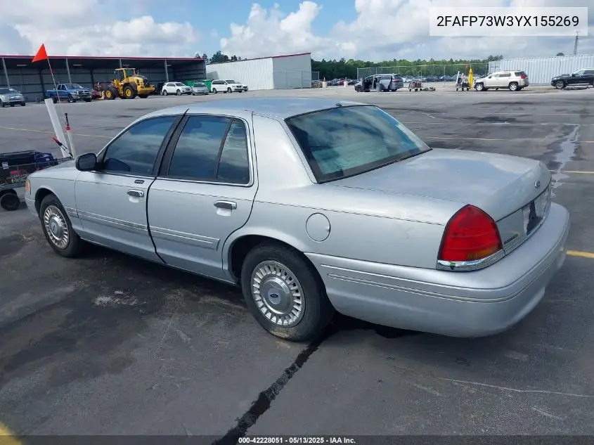 2000 Ford Crown Victoria VIN: 2FAFP73W3YX155269 Lot: 42228051