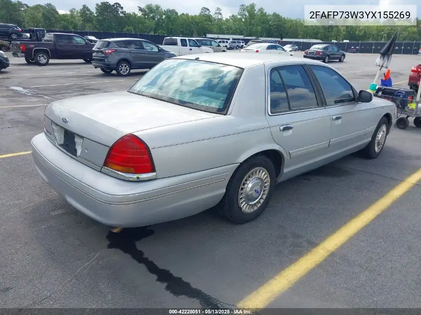 2000 Ford Crown Victoria VIN: 2FAFP73W3YX155269 Lot: 42228051