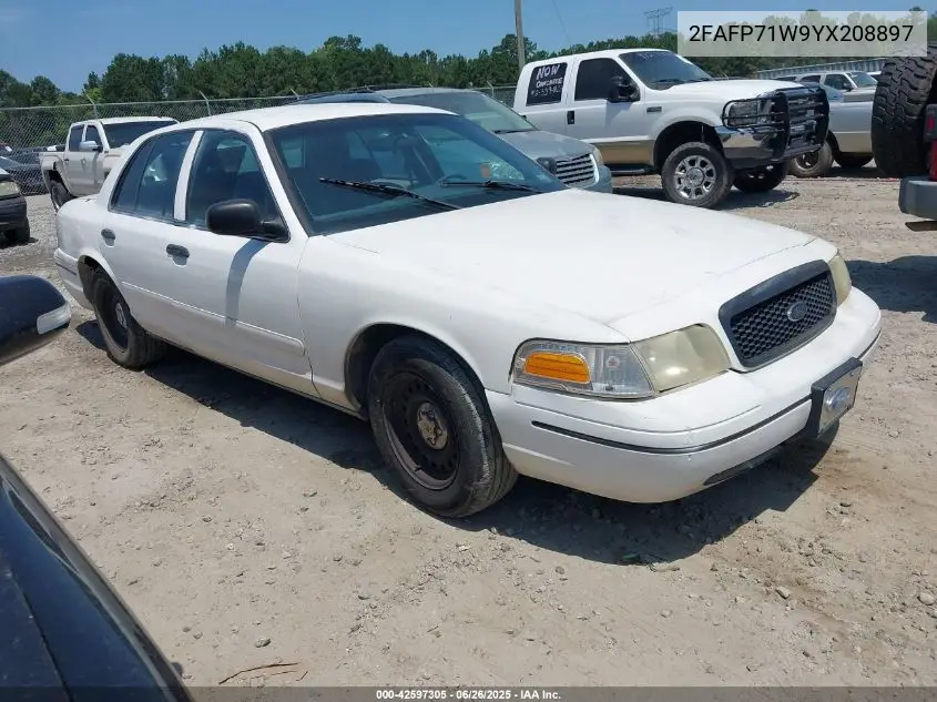 2000 Ford Crown Victoria Police Interceptor VIN: 2FAFP71W9YX208897 Lot: 42597305