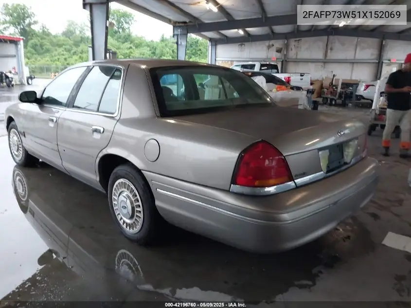 2001 Ford Crown Victoria VIN: 2FAFP73W51X152069 Lot: 42196760