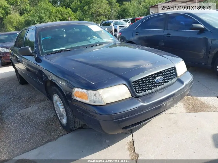 2001 Ford Crown Victoria Police Interceptor VIN: 2FAFP71991X189879 Lot: 42545324