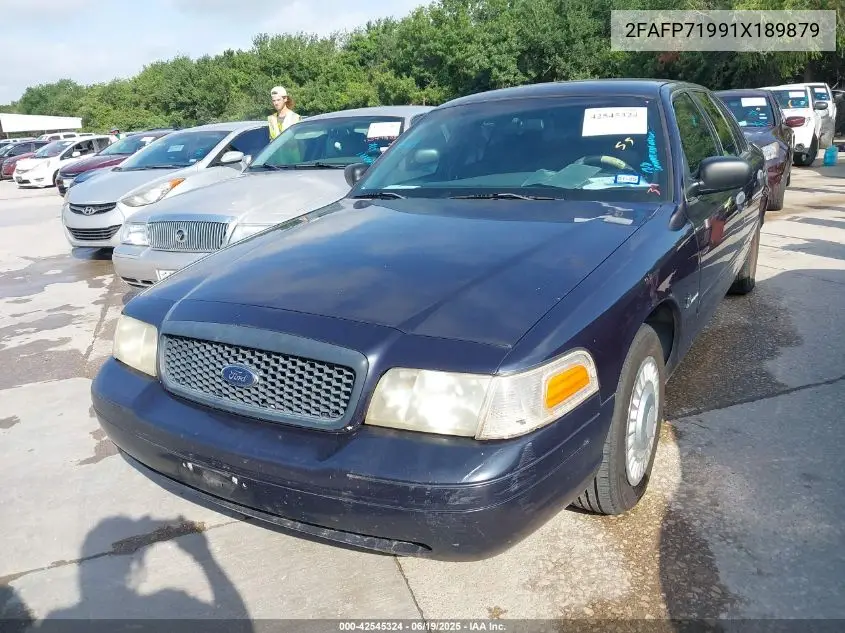 2001 Ford Crown Victoria Police Interceptor VIN: 2FAFP71991X189879 Lot: 42545324