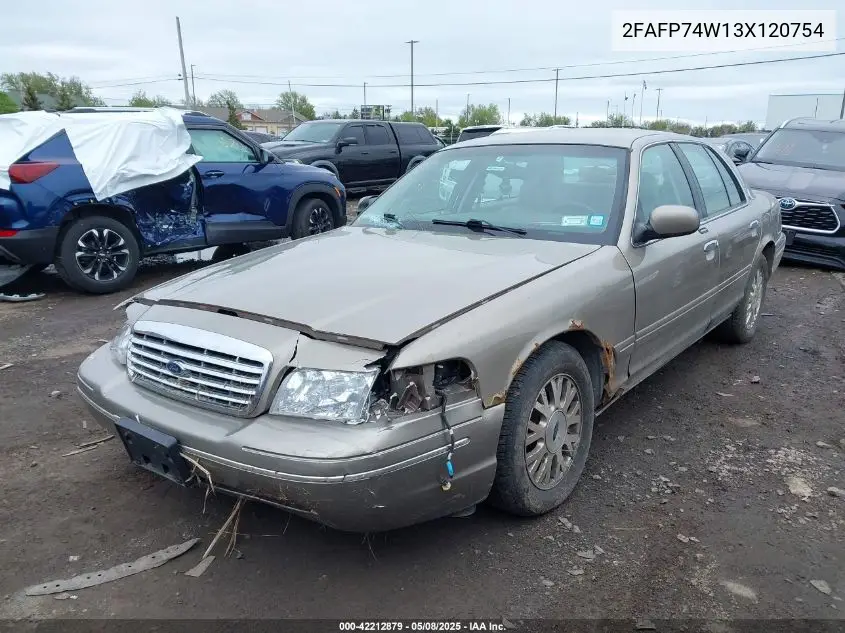 2003 Ford Crown Victoria Lx VIN: 2FAFP74W13X120754 Lot: 42212879