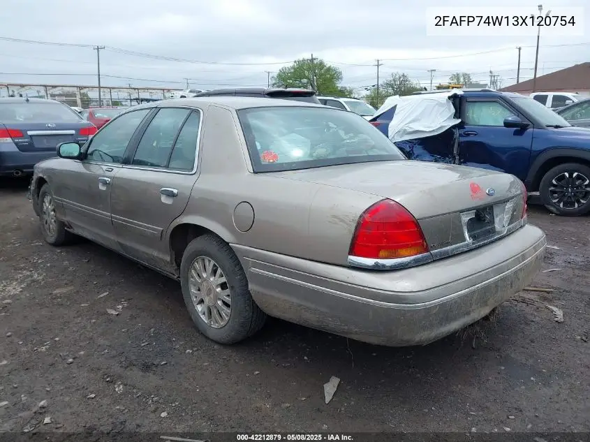 2003 Ford Crown Victoria Lx VIN: 2FAFP74W13X120754 Lot: 42212879