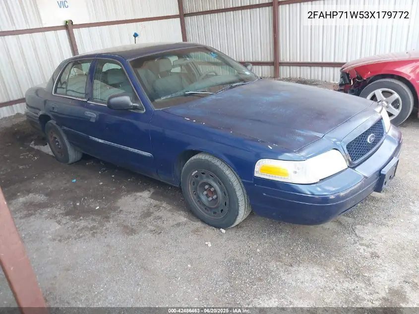 2003 Ford Crown Victoria Police VIN: 2FAHP71W53X179772 Lot: 42486463