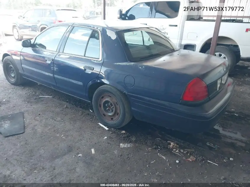 2003 Ford Crown Victoria Police VIN: 2FAHP71W53X179772 Lot: 42486463