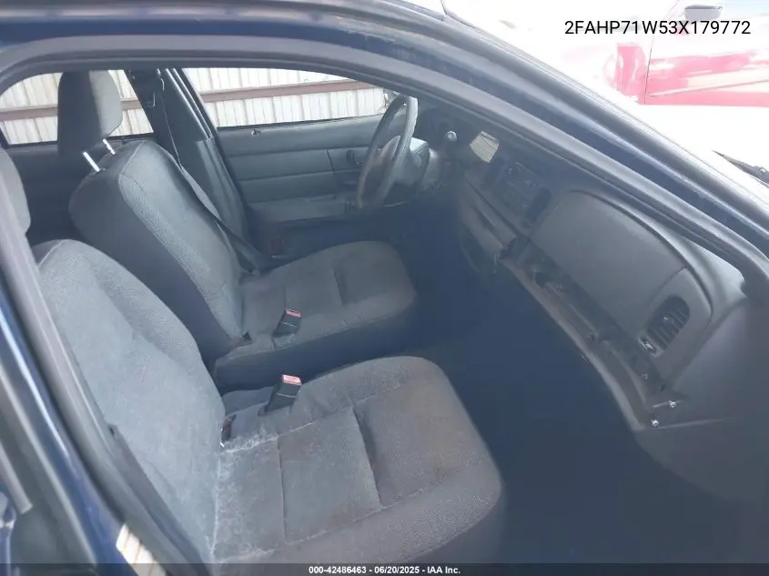 2003 Ford Crown Victoria Police VIN: 2FAHP71W53X179772 Lot: 42486463