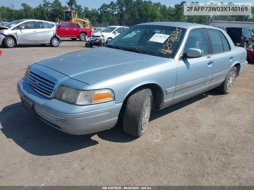 2003 Ford Crown Victoria Standard VIN: 2FAFP73W03X140169 Lot: 42576325