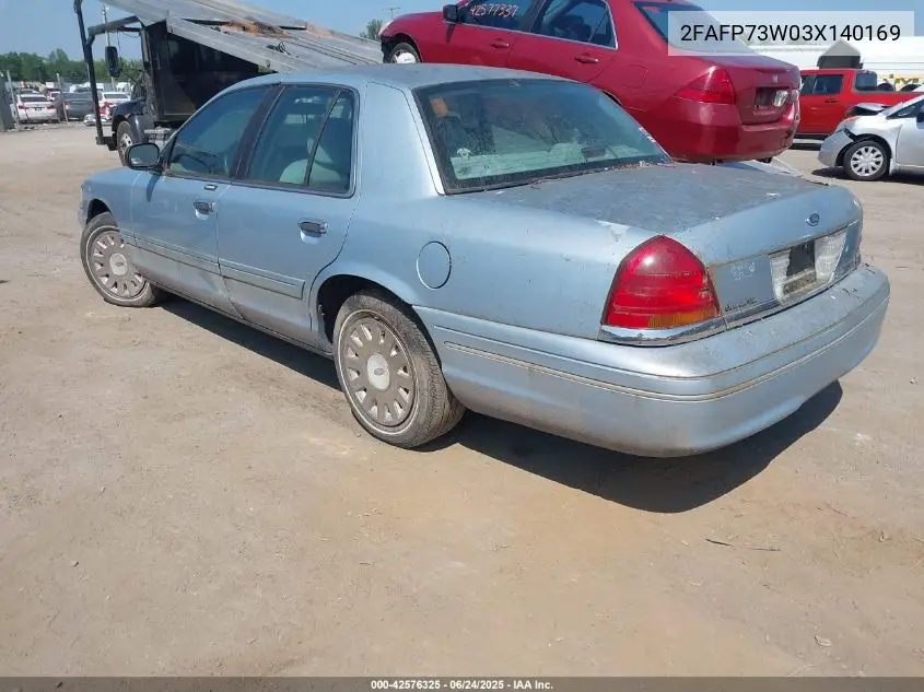 2003 Ford Crown Victoria Standard VIN: 2FAFP73W03X140169 Lot: 42576325