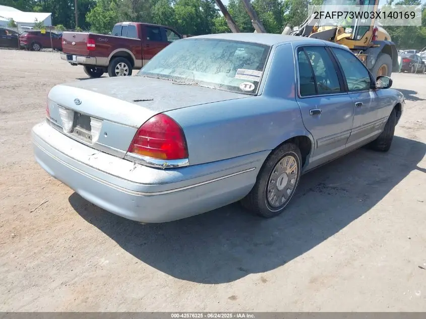 2003 Ford Crown Victoria Standard VIN: 2FAFP73W03X140169 Lot: 42576325