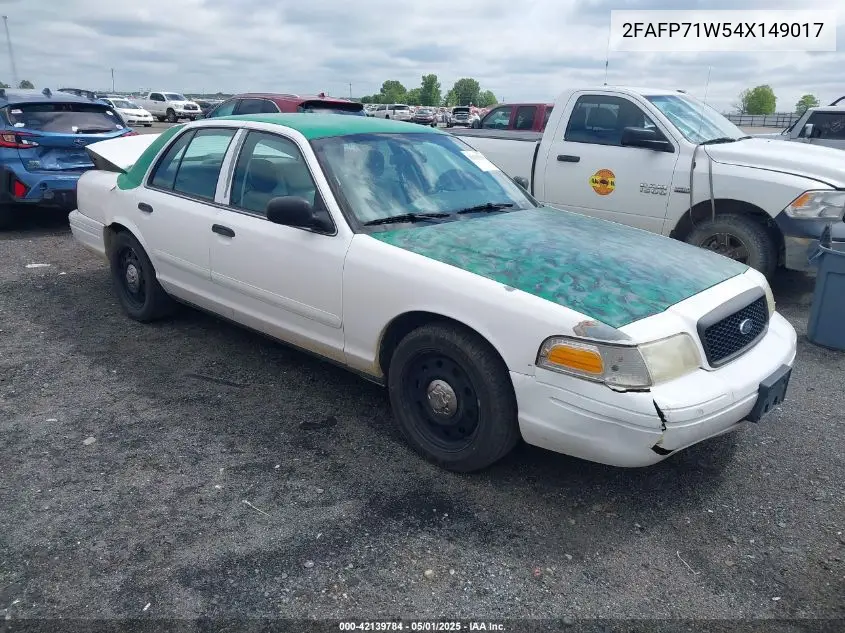 2004 Ford Crown Victoria Police VIN: 2FAFP71W54X149017 Lot: 42139784